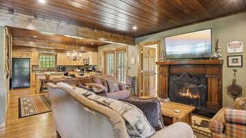 Smart TV, chimenea, videojuegos y reproductor de DVD