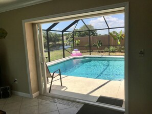 Outdoor pool, a heated pool - Super Canalfront Home+Heated Pool, Quiet Family Neighborhood Close to Everything (Port Charlotte)
