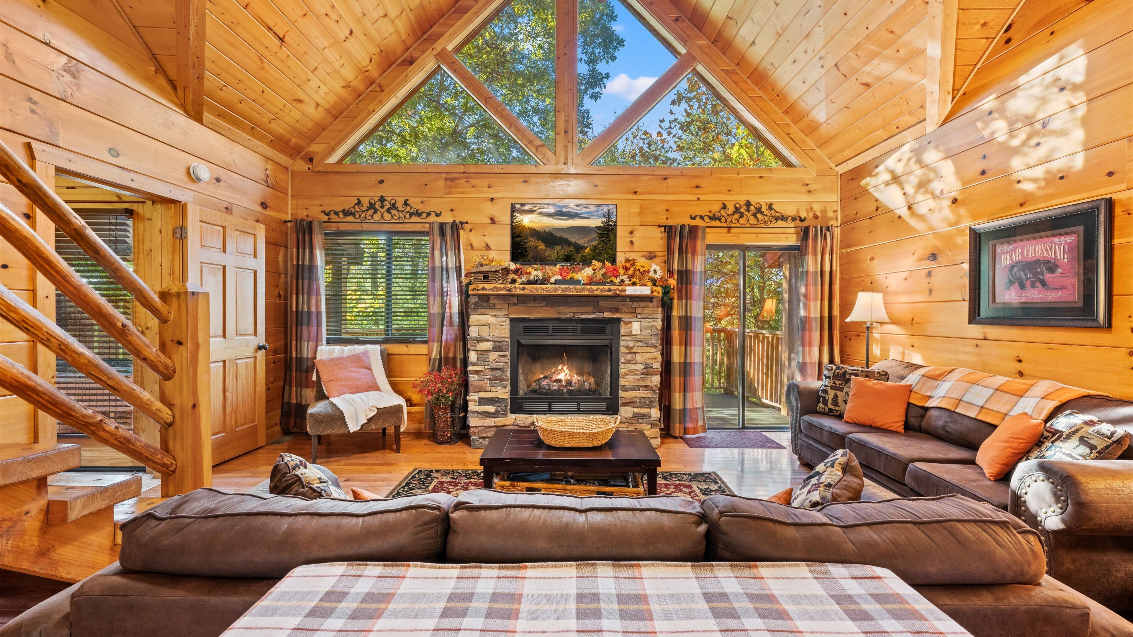 Smart TV, fireplace, video games, DVD player