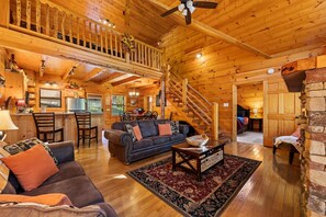 Smart TV, fireplace, video games, DVD player