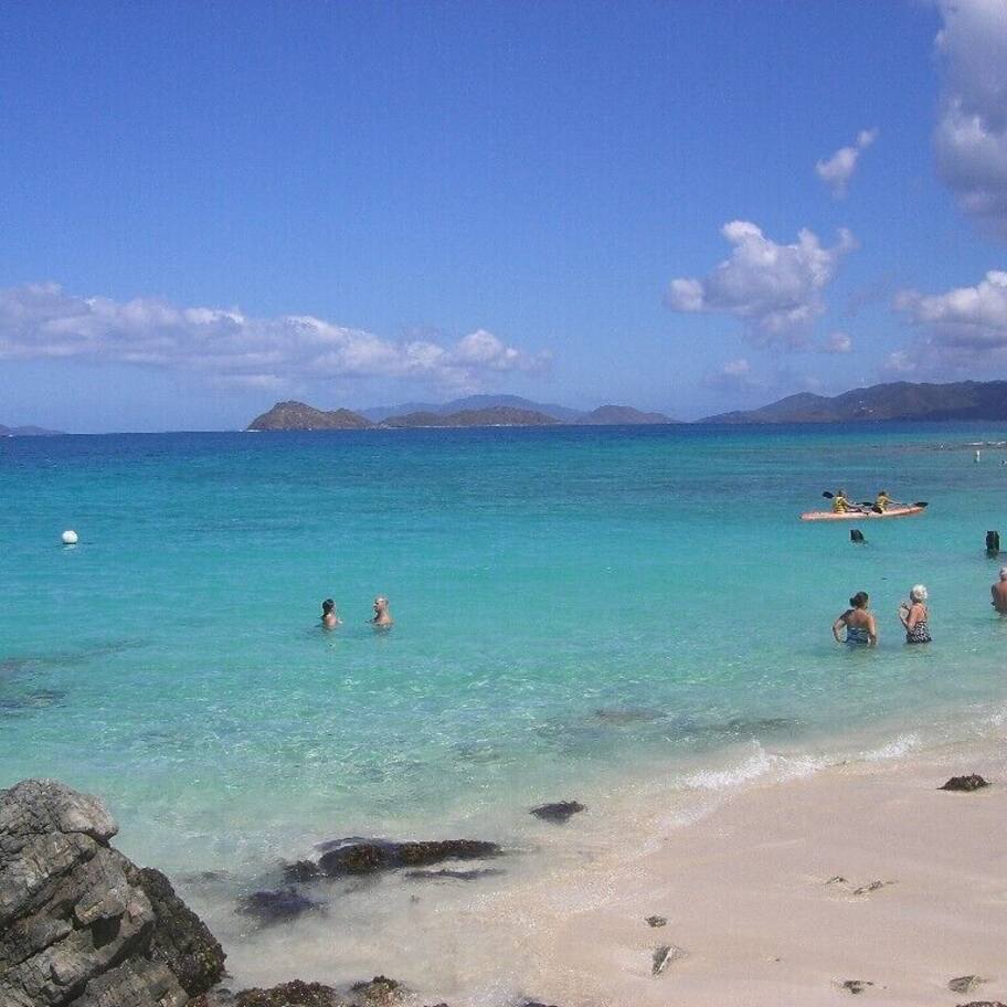 On the beach, sun loungers, beach towels