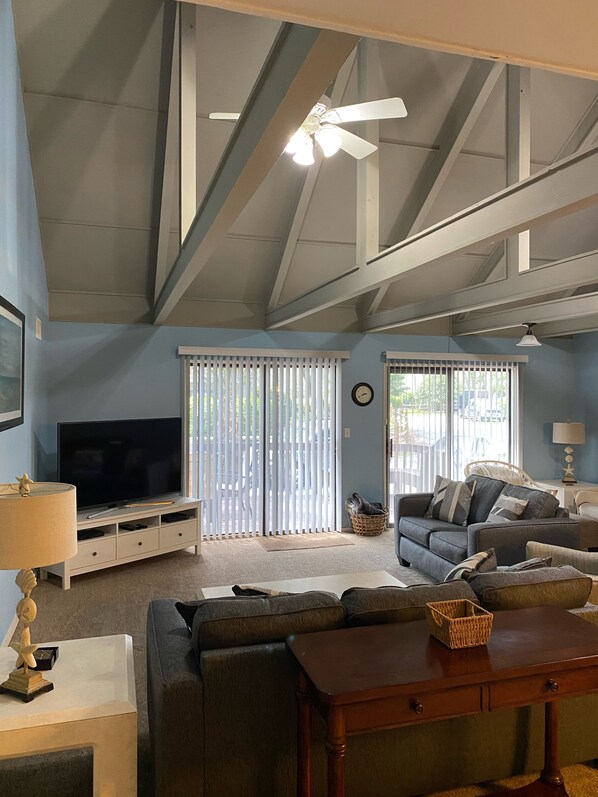 Smart TV, DVD player, table football, books