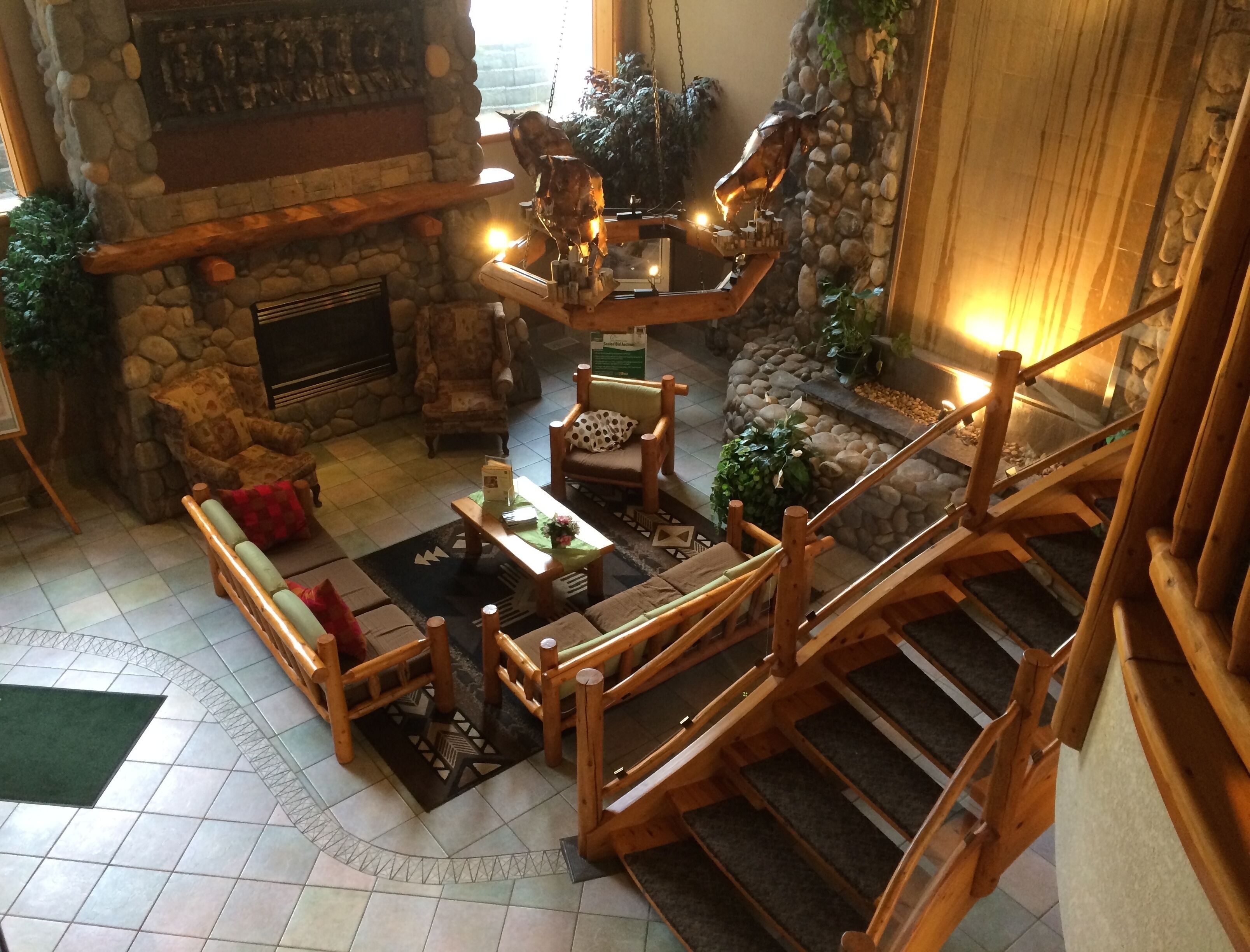 Relax in the awesome fireplace lounge at our partner facility next door.