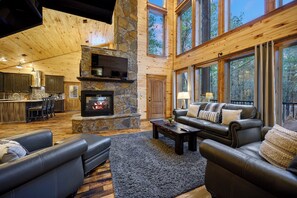 TV, fireplace, video games, stereo - 4 Bedroom 3.5 Bath-Pickleball/Basketball Court, Game Room, Hot Tub & Playground (Broken Bow)