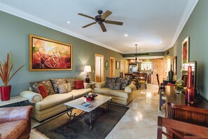 TV, DVD player, stereo