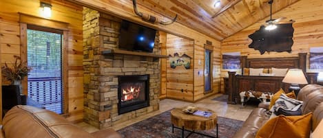 Televisión de pantalla plana, chimenea