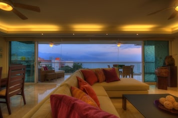 Living room with a beautiful view