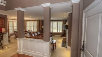 TV, fireplace, DVD player, video library