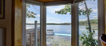 Renovated Waterfront Northwoods Cabin with NEW 2024 Pontoon Boat and fire pit