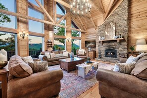 TV, fireplace, video games, DVD player