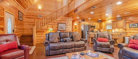 Smart TV, fireplace, DVD player