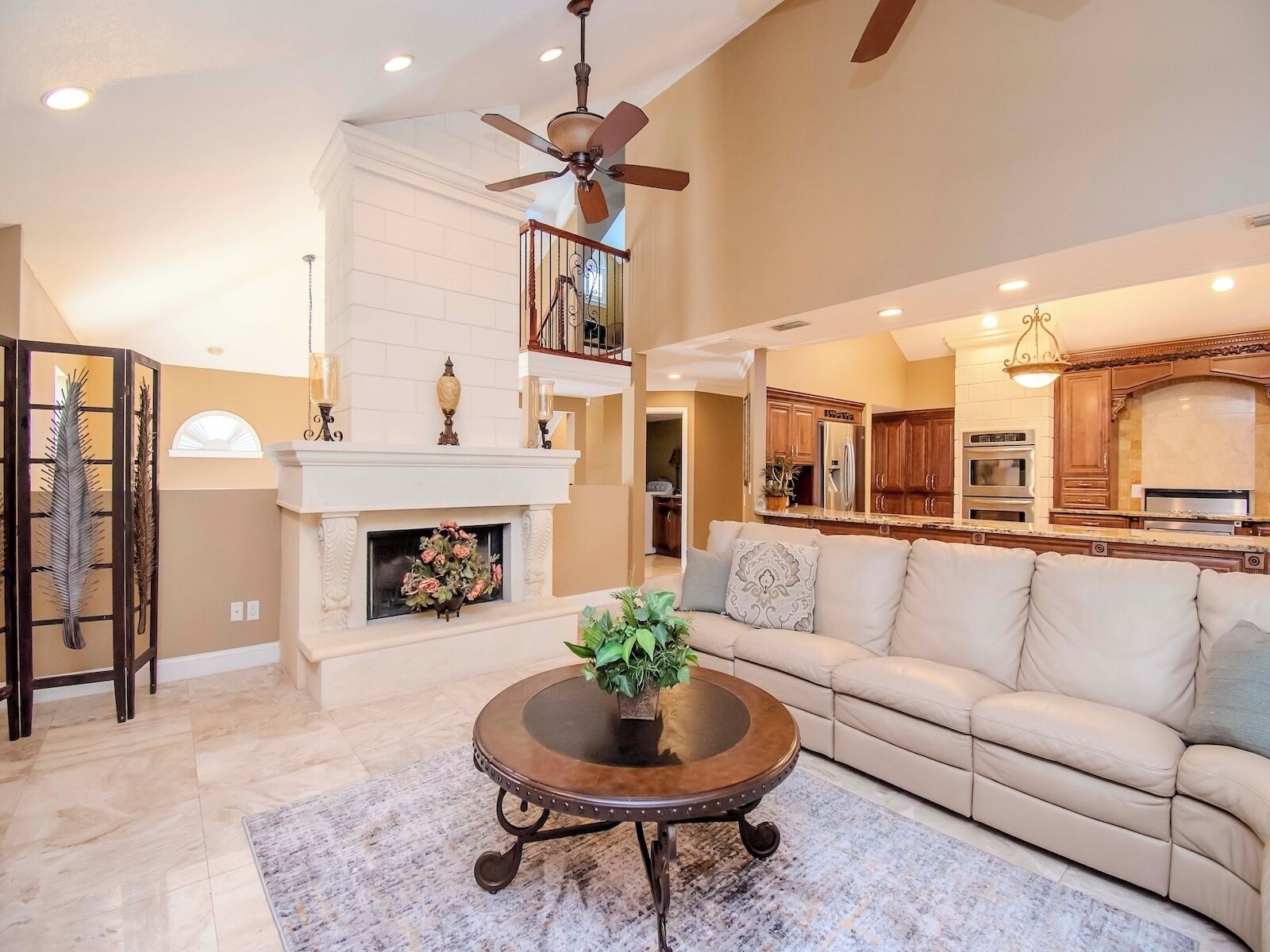 Smart TV, fireplace, video games, DVD player