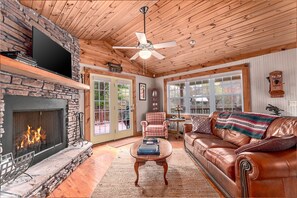 TV, fireplace, DVD player