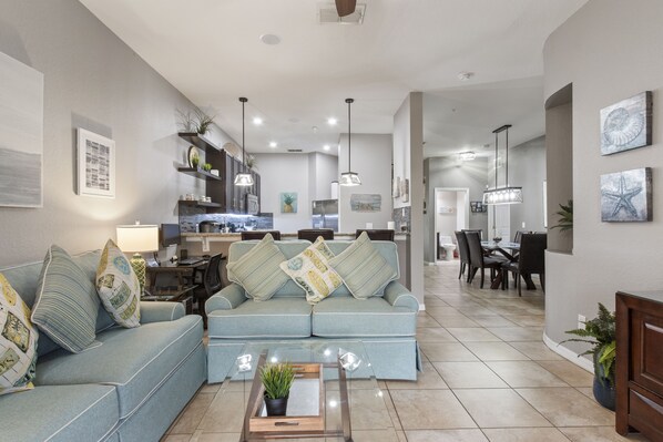 Smart TV, DVD player, table football, books