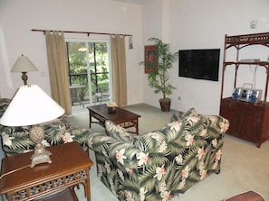 TV, DVD player, foosball, table tennis