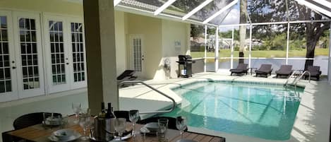 Outdoor pool, a heated pool