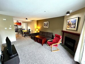 TV, fireplace, DVD player