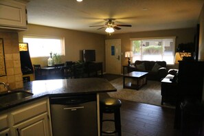 Smart TV, DVD player, foosball, table tennis