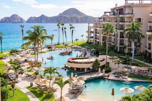 Outdoor pool, a heated pool - Cabo OCEAN FRONT resort & spa on Medano Beach Ground Floor View gorgeous Villa (Cabo San Lucas)