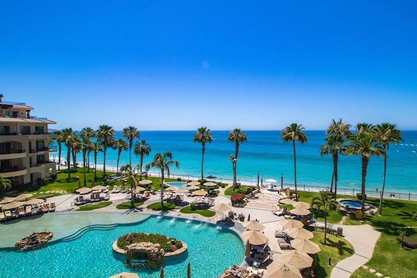 Outdoor pool, a heated pool - Cabo OCEAN FRONT resort & spa on Medano Beach Ground Floor View gorgeous Villa (Cabo San Lucas)