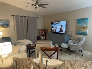 Smart TV, video games, DVD player, books