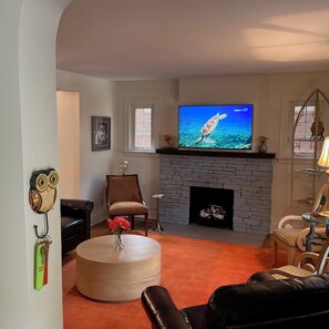 Smart TV, fireplace, printers