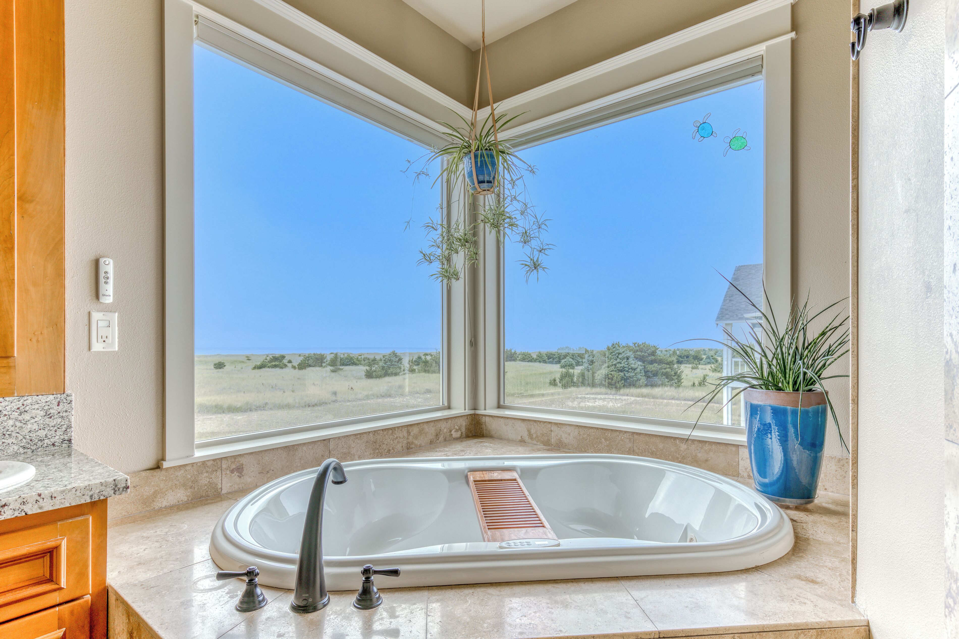 The soaker tub is the ultimate spot to relax in style 