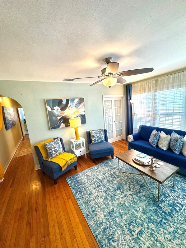 TV, DVD player, books, music library