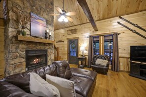 TV, fireplace, video games