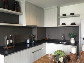 2 Bedroom Apartment | Private kitchen | Fridge, microwave, oven, stovetop