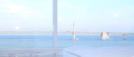 Premium Double Room, Ocean View | Premium bedding, in-room safe, individually decorated, blackout drapes