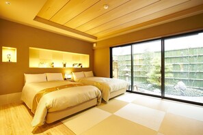 Premium bedding, down comforters, pillowtop beds, in-room safe