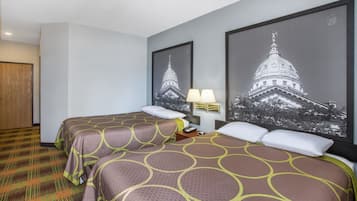 Blackout curtains, iron/ironing board, rollaway beds, free WiFi