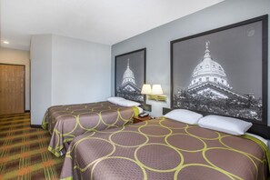 Blackout drapes, iron/ironing board, rollaway beds, free WiFi