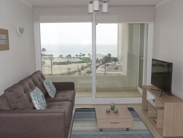 Apartment, 2 Bedrooms | Living area | 43-inch flat-screen TV with cable channels, LED TV