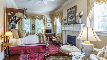 Deluxe kamer, 1 queensize bed, open haard (Tiller) | Luxe beddengoed, een strijkplank/strijkijzer, gratis wifi, beddengoed