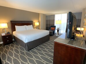 In-room safe, desk, laptop workspace, blackout curtains