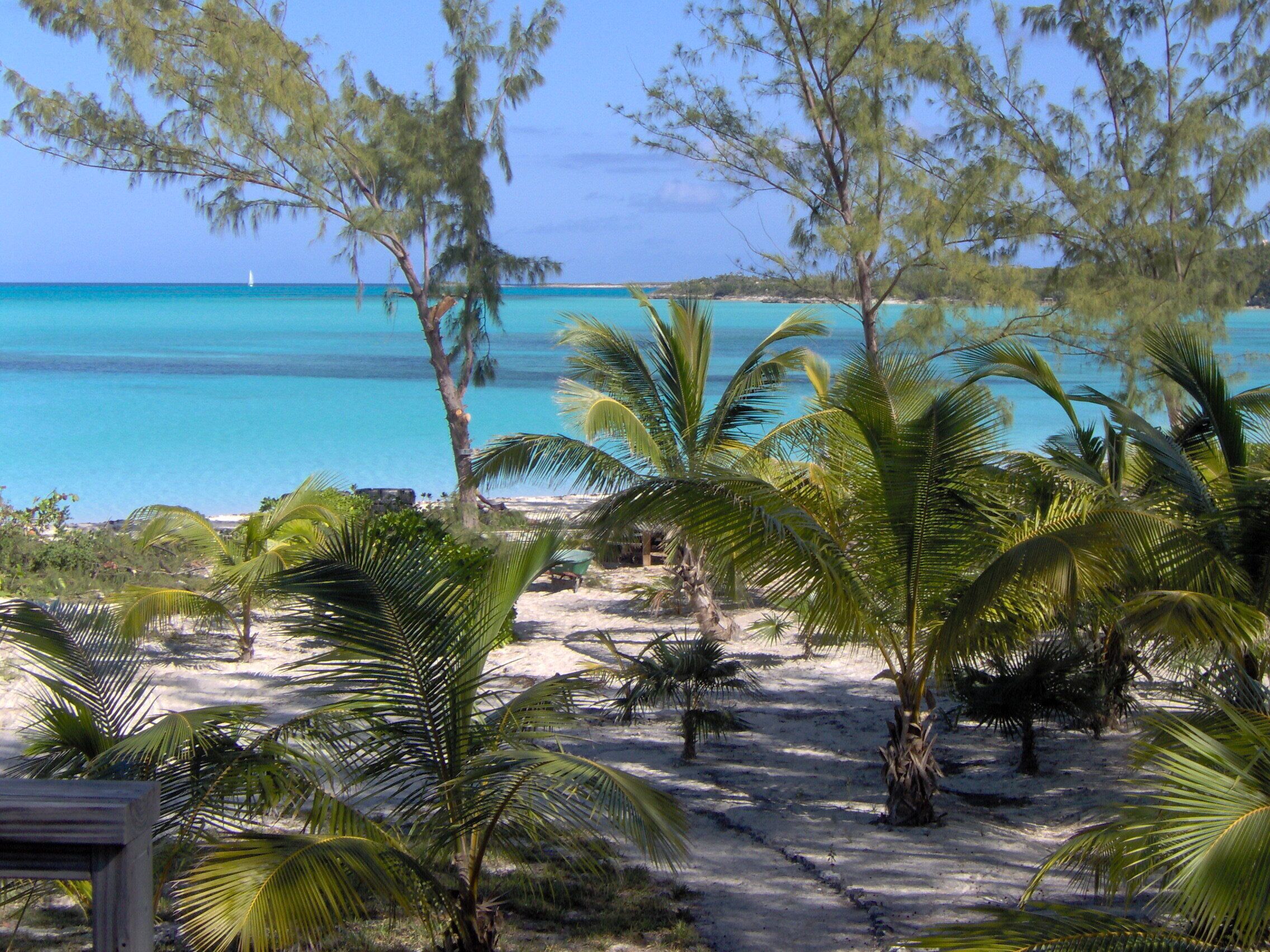 On the beach, sun loungers, beach towels