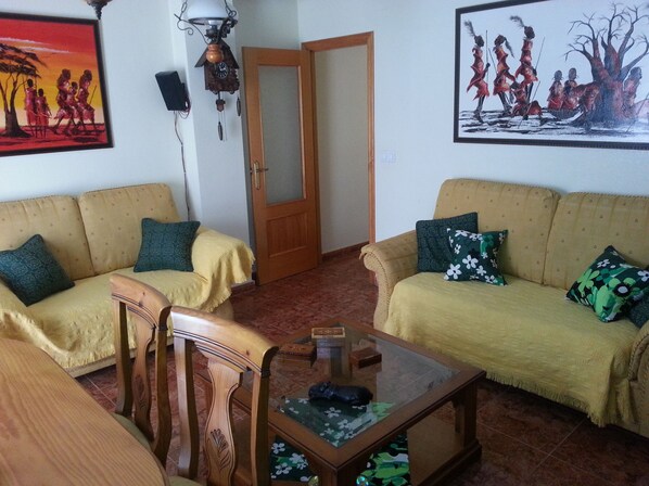 Télévision, lecteur de DVD, livres, chaîne hi-fi