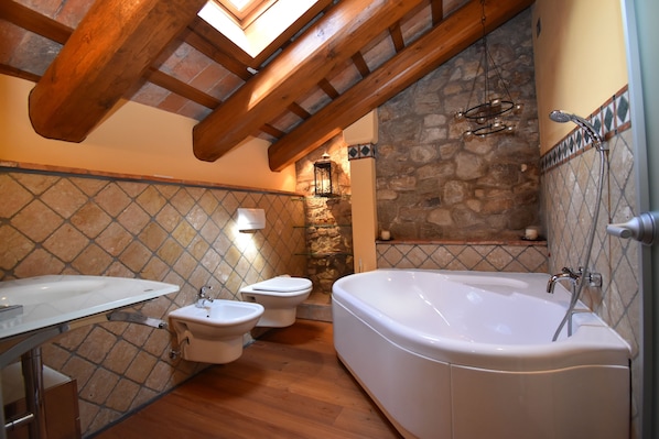 Ensemble douche/baignoire, sĂšche-cheveux, bidet, serviettes fournies