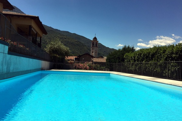The extra-large pool, with the ancien village view