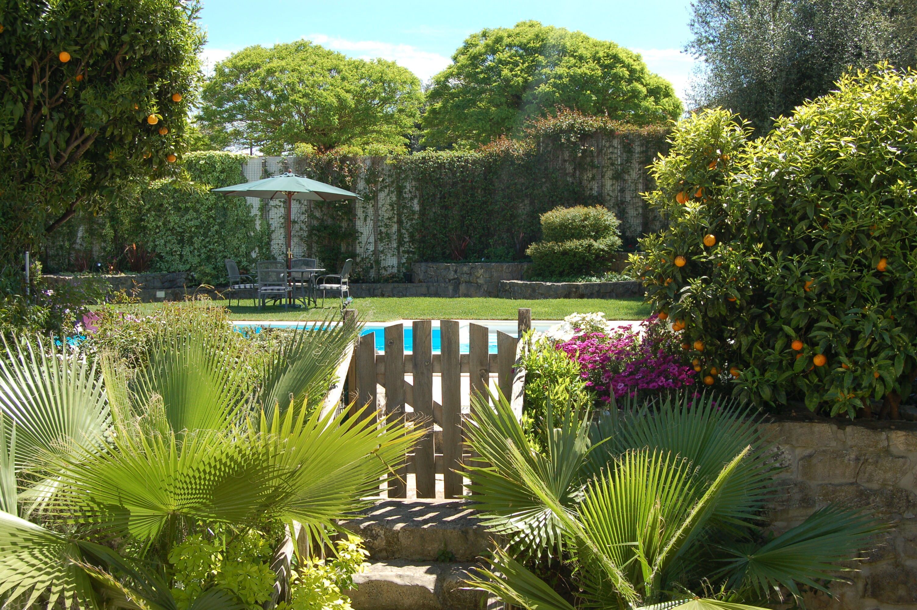 External staircase from Courtyard garden to Upper garden and Swimming Pool.