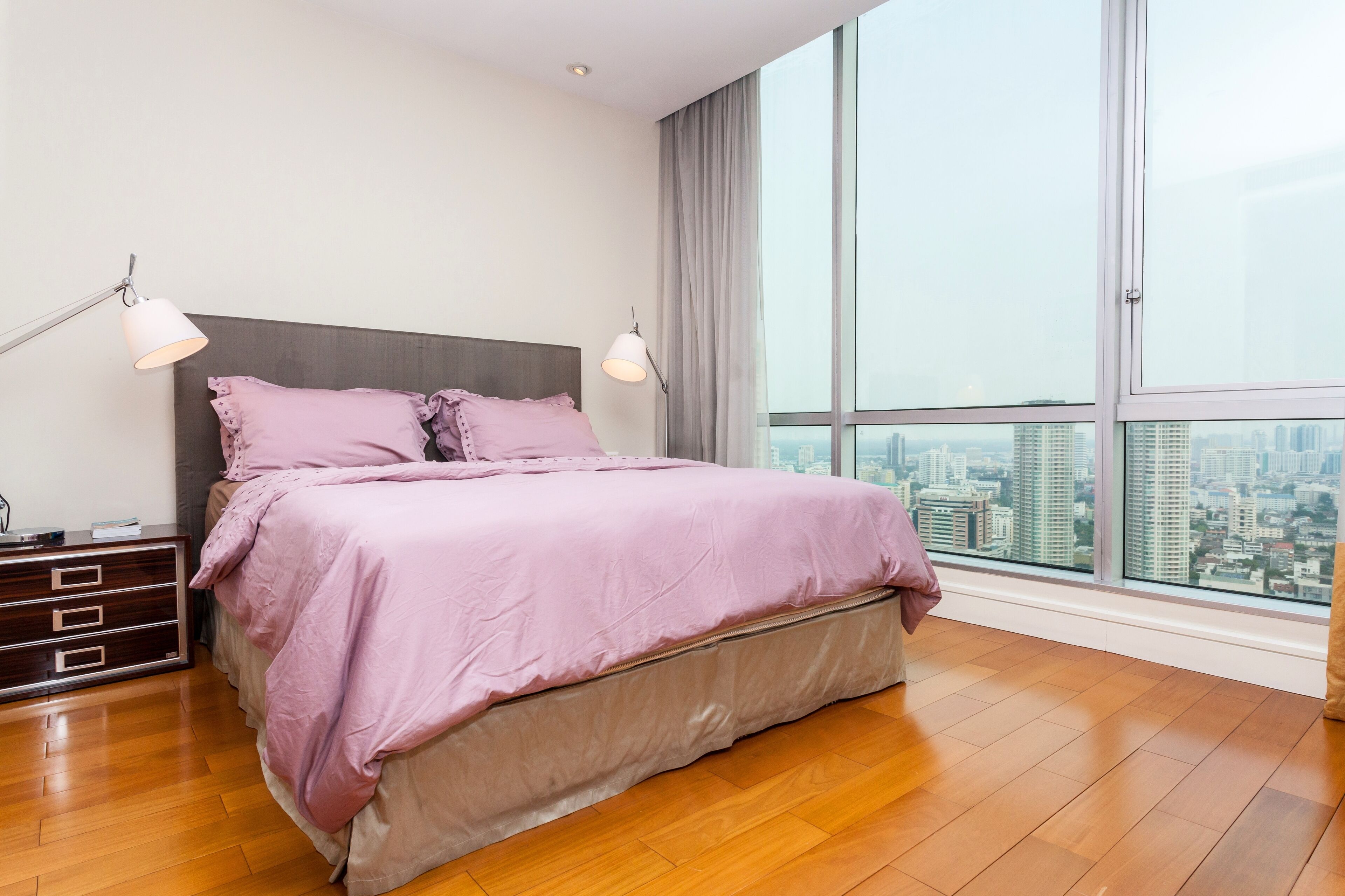 modern apartment with panoramic city views; bangkok