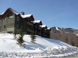 Perched on a snow-covered slope, this traditional lodge offers a serene mountain retreat.
