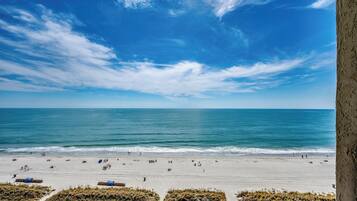 Plage, chaises longues