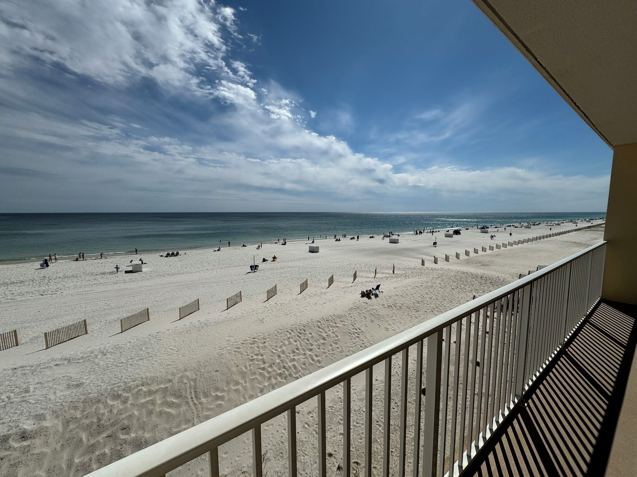 On the beach, sun loungers, beach towels