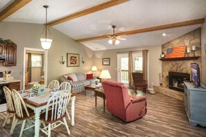 TV, fireplace, DVD player