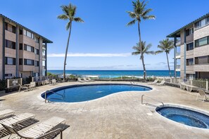 Outdoor pool, a heated pool - Gorgeous Direct Oceanfront View! Top Floor! Private! Free WiFi, Free Parking! (Kailua-Kona)