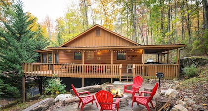 Cosby Koruton hoitoon! W / wrap ympärillä kuisti, Hot Tub, WiFi ja Rock tulipalo!