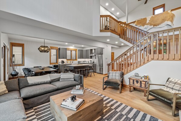 TV, fireplace, table football